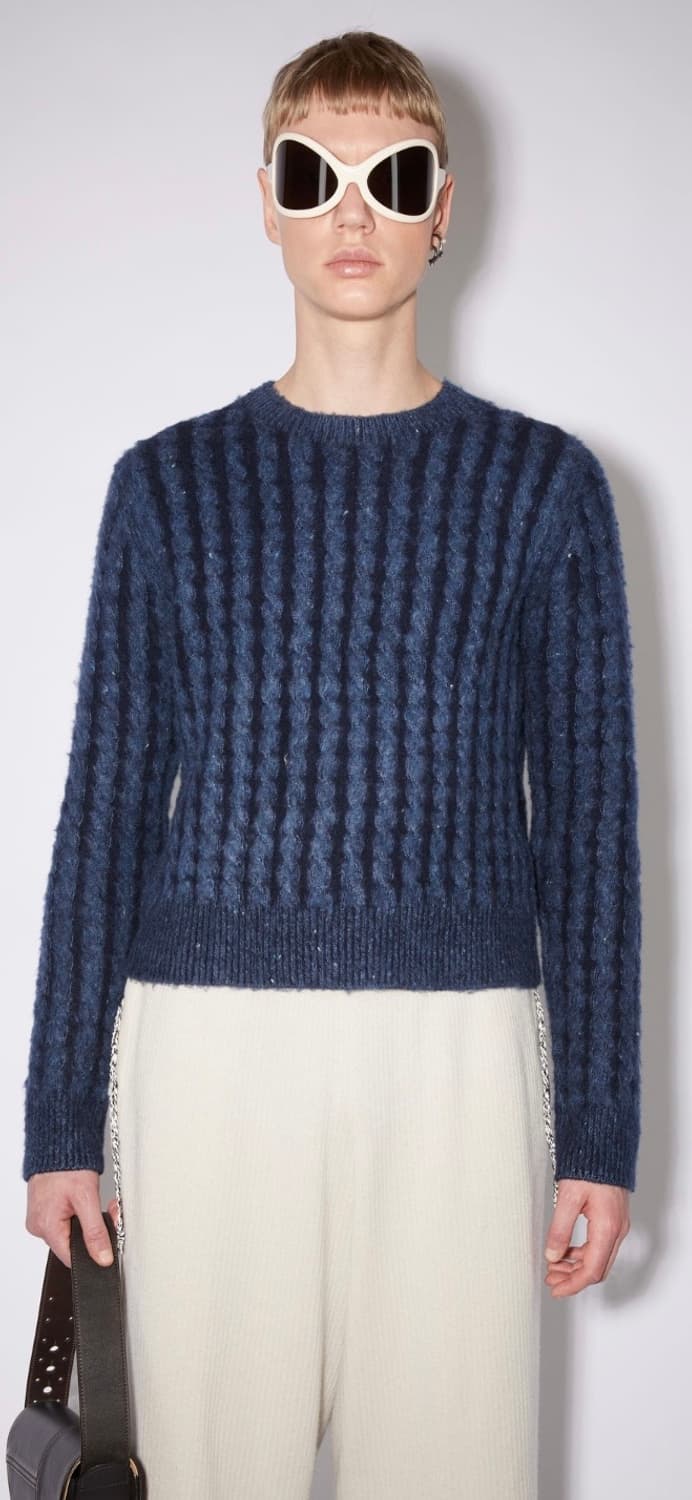 Acne Studios 아크네스튜디오 케이블 니트 스웨터 미드블루 M 상품이미지2