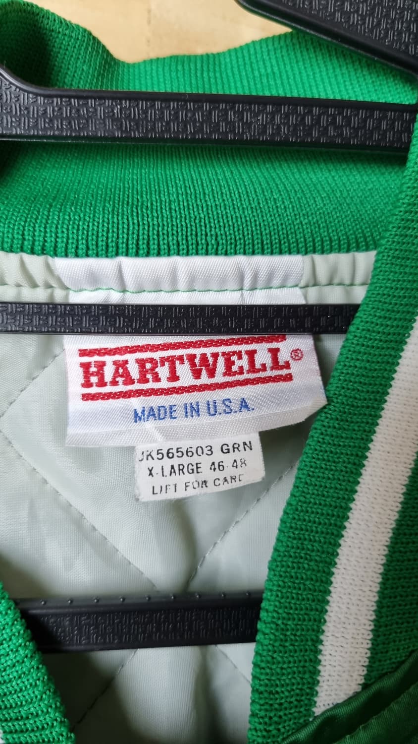 HARTWELL 빈티지 스타디움 새틴 점퍼 XL 그린 상품이미지2
