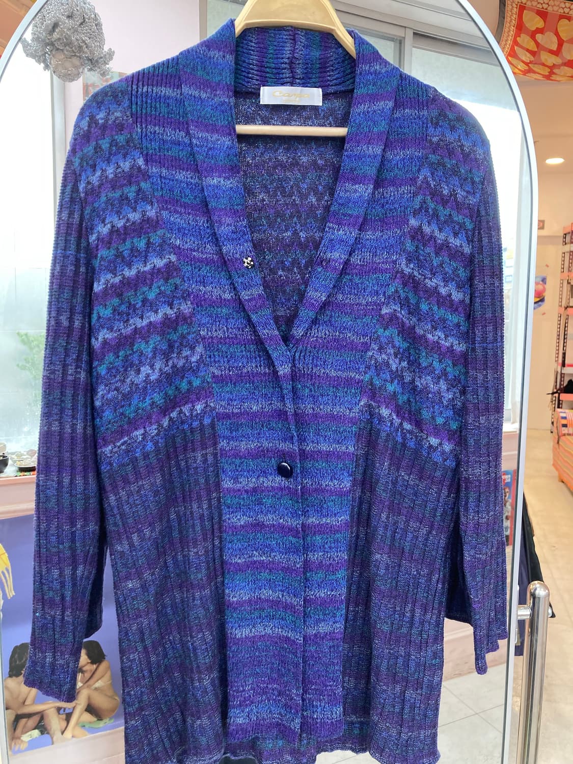 블루 롱 니트 가디건 상품이미지2