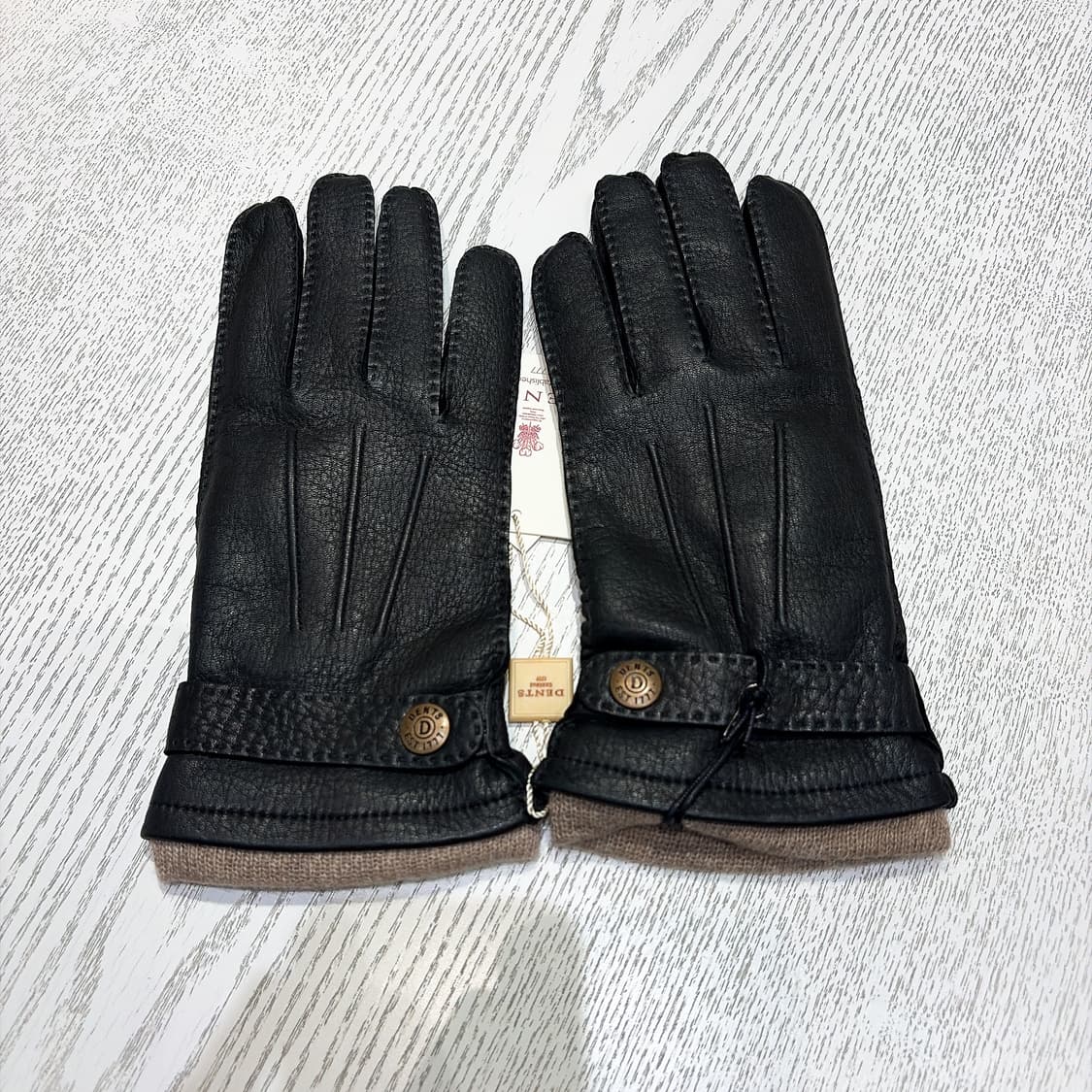 (정품/새상품) DENTS 덴츠 남성 블랙 사슴가죽 베이지 캐시미어 장갑 상품이미지1
