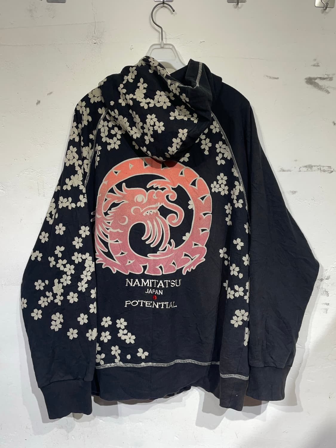 일본빈티지 NAMITATSU 재패니즈 오리엔탈 프린팅 후드집업 XL 상품이미지7