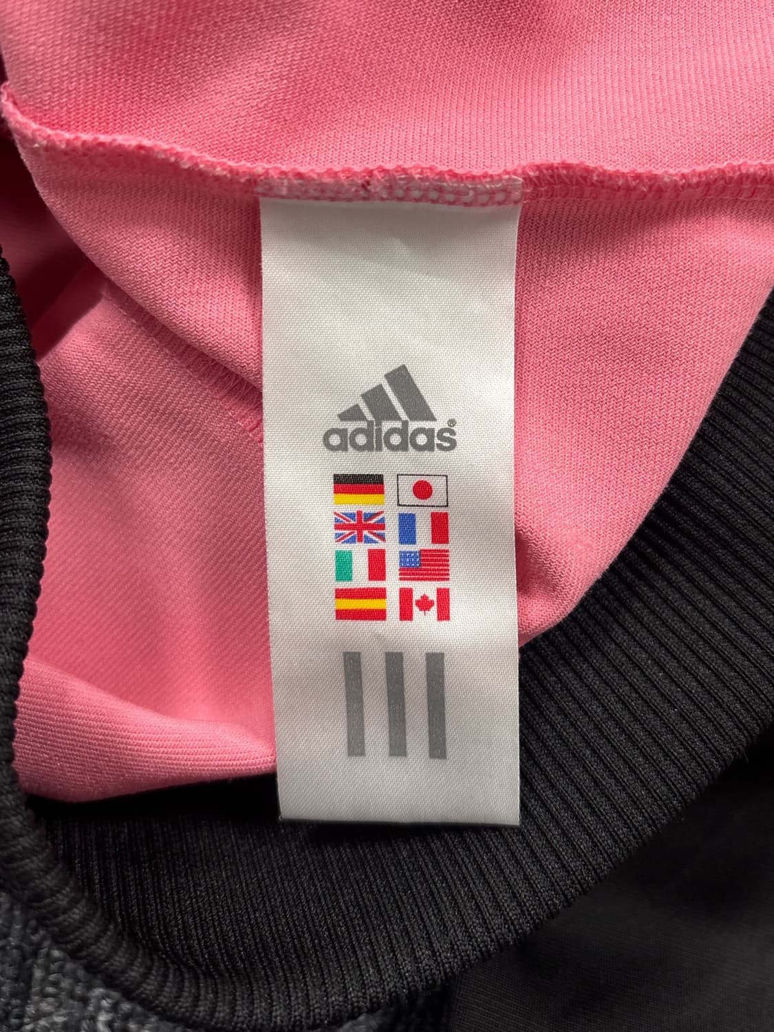 아디다스 핑크 블랙 배색 후드집업 상품이미지6