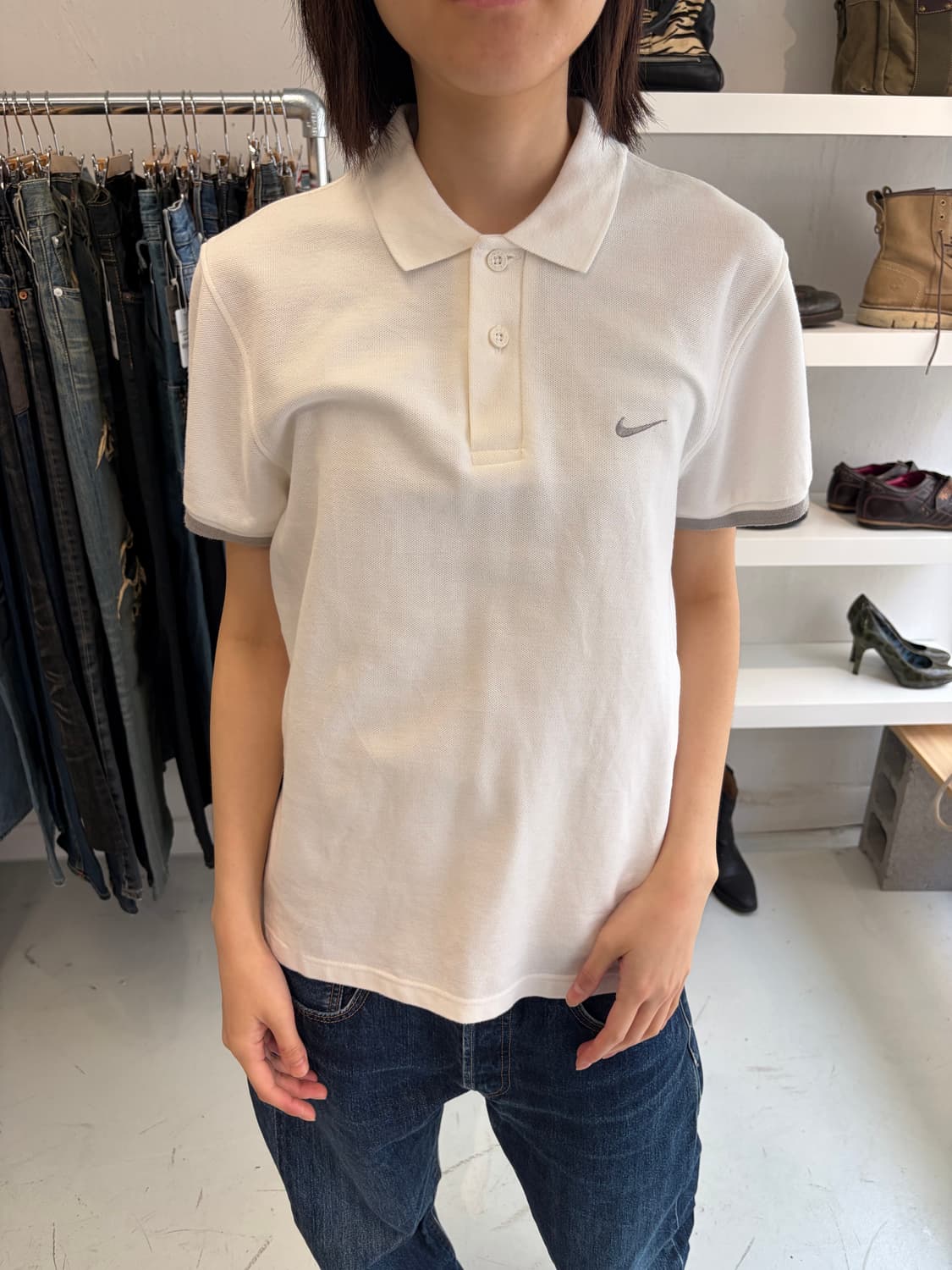 Nike 폴로 셔츠 아이보리 스우시  상품이미지1
