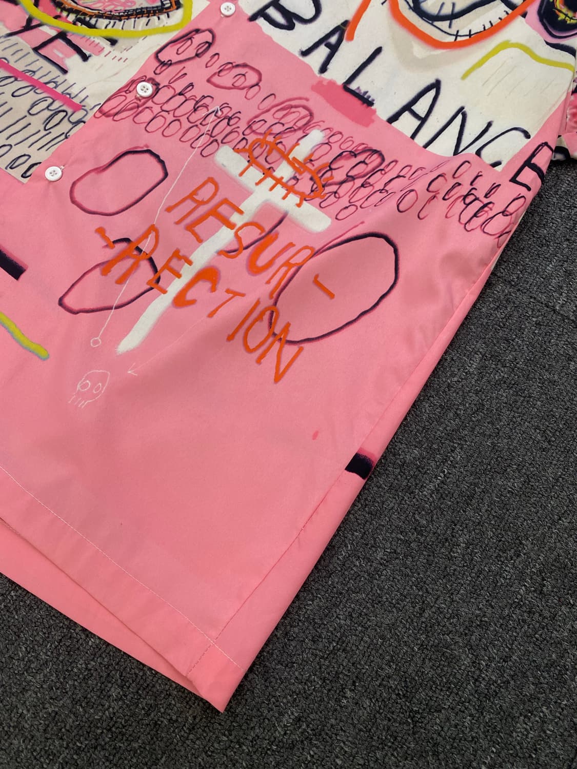 핑크 그래픽 빈티지 반팔 셔츠 상품이미지4