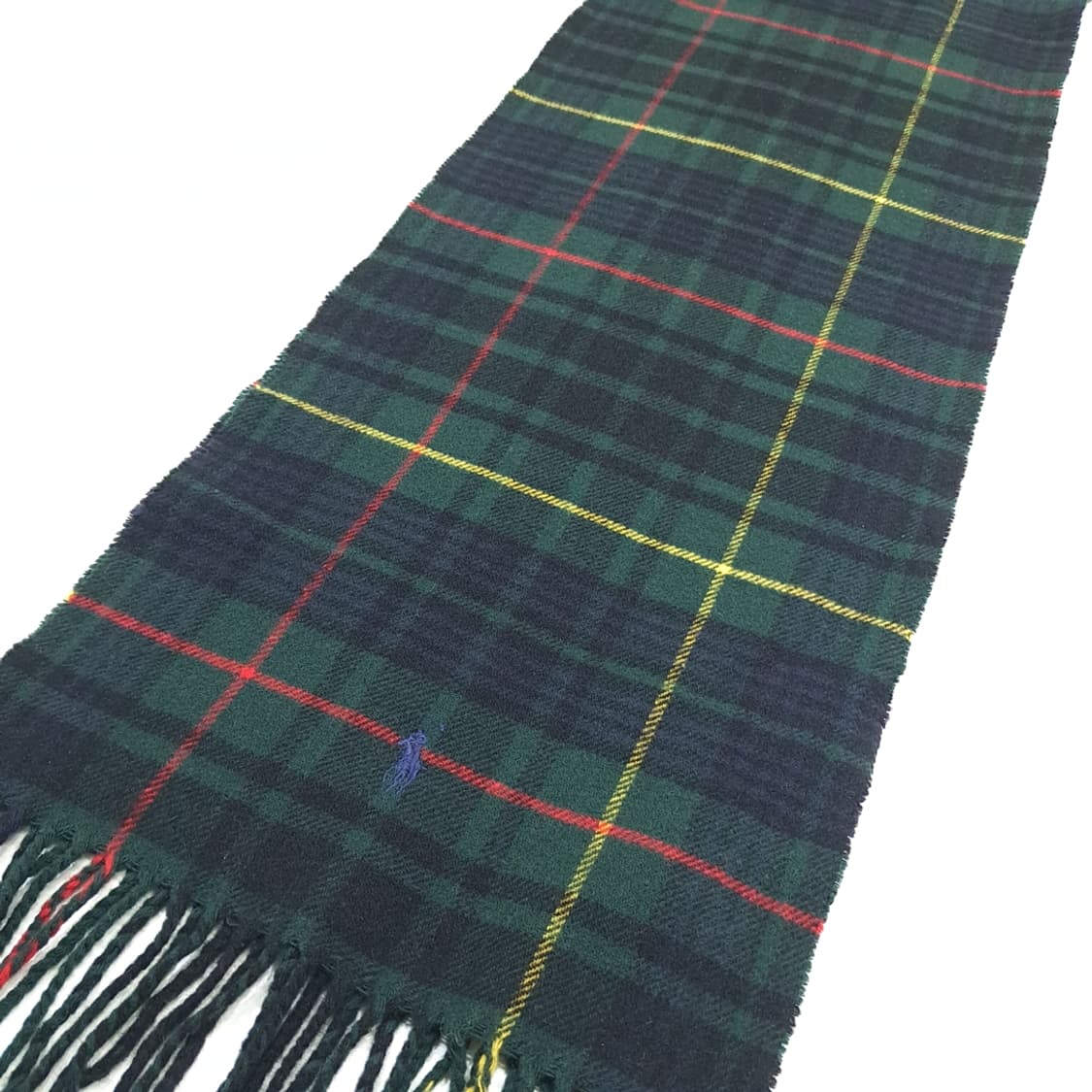 MX307 폴로 랄프로렌 블랙워치 타탄체크 버진울 목도리 머플러 상품이미지2