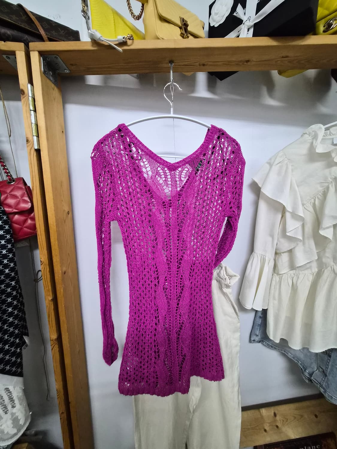 겐조 린넨실크 크로셰 니트. 도나카란 린넨배기팬츠 상품이미지5