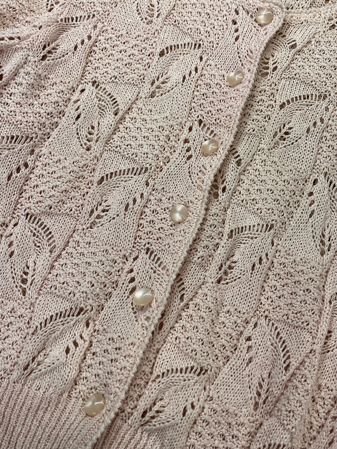 빈티지 패턴 그물 니트 가디건 핑크 #csz4095 상품이미지5