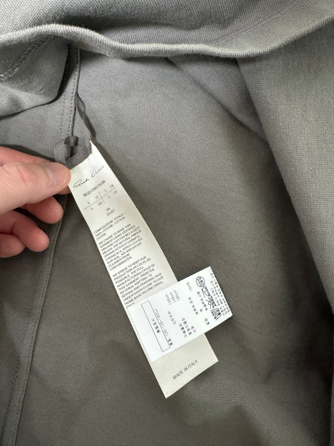 정품 릭오웬스 맨투맨 매장판 상품이미지5