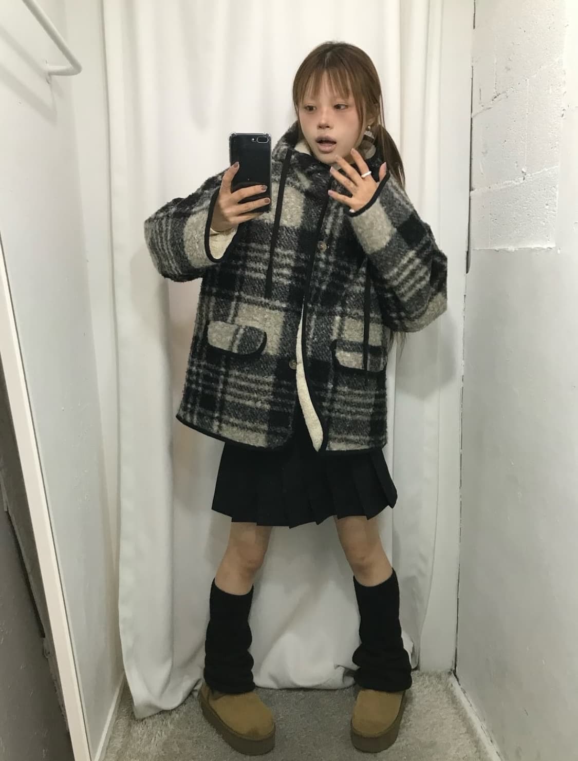 부클 코디 세트(니트+아우터) 상품이미지2