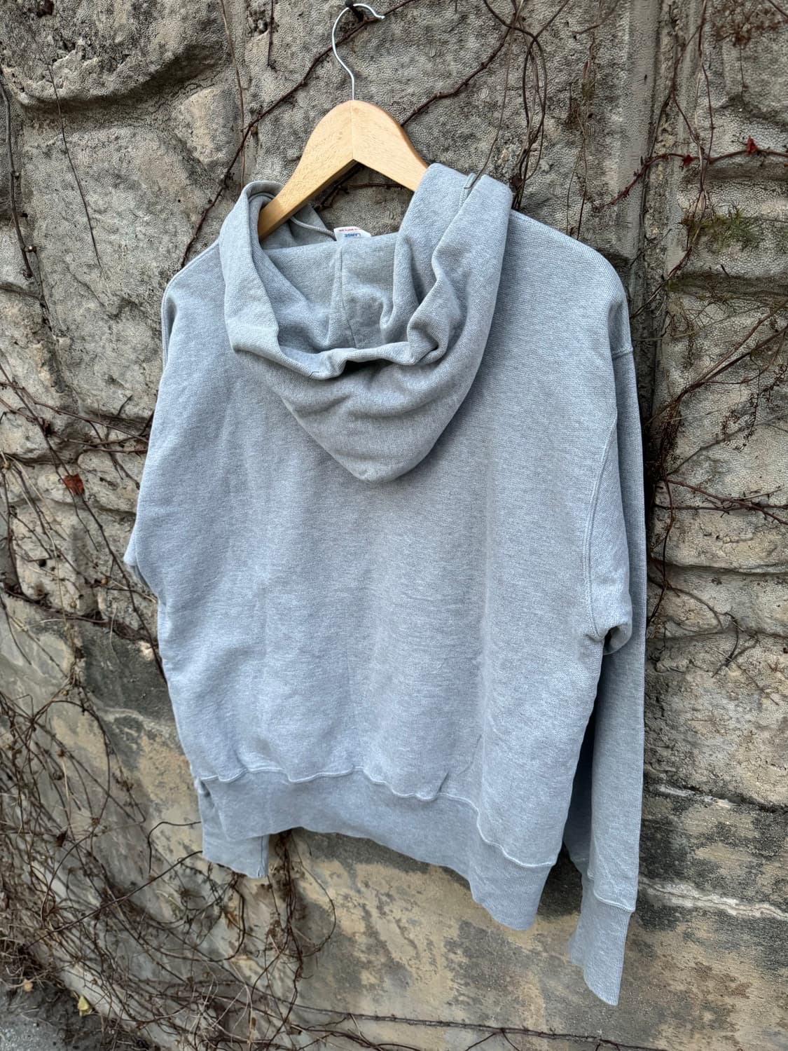 Rawlings 일본 빈티지 와플 플레인 후드티 그레이 후드 후디 l 상품이미지3