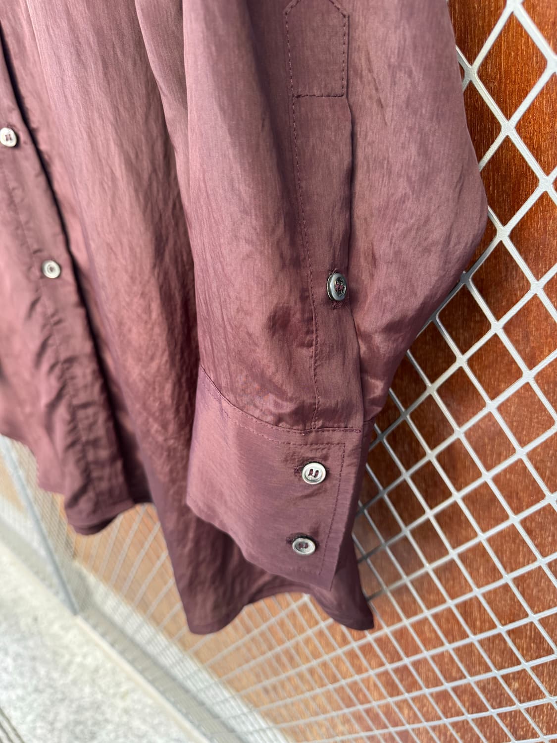 ORR 오르 새틴 브라운 루즈핏 셔츠 블라우스 M 상품이미지3