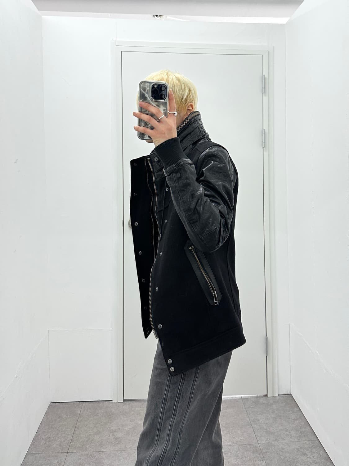 Tornado Mart goat leather 2way bomber 상품이미지5