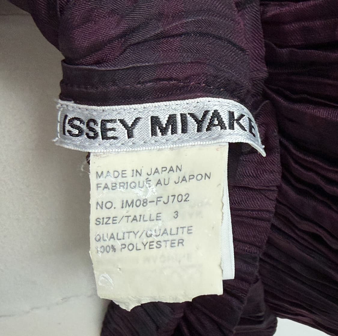 이세이미야케 모크넥 플리츠 퍼플 버튼 셔츠 상품이미지5