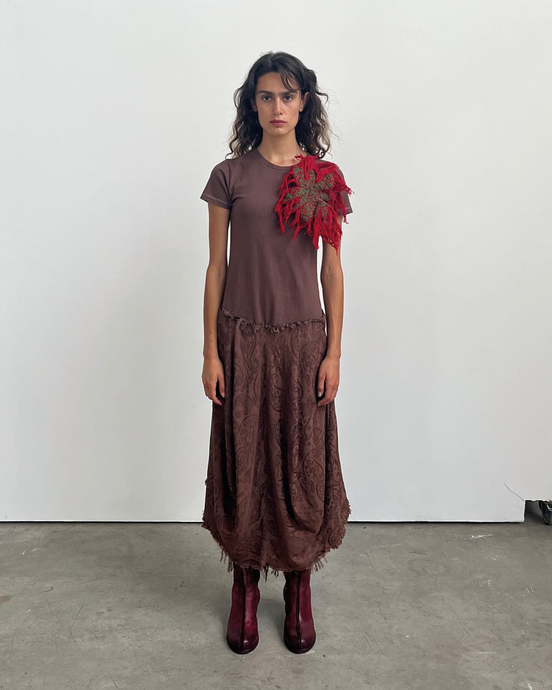 에드워드커밍 레드 그린 플라워 브로치 상품이미지1