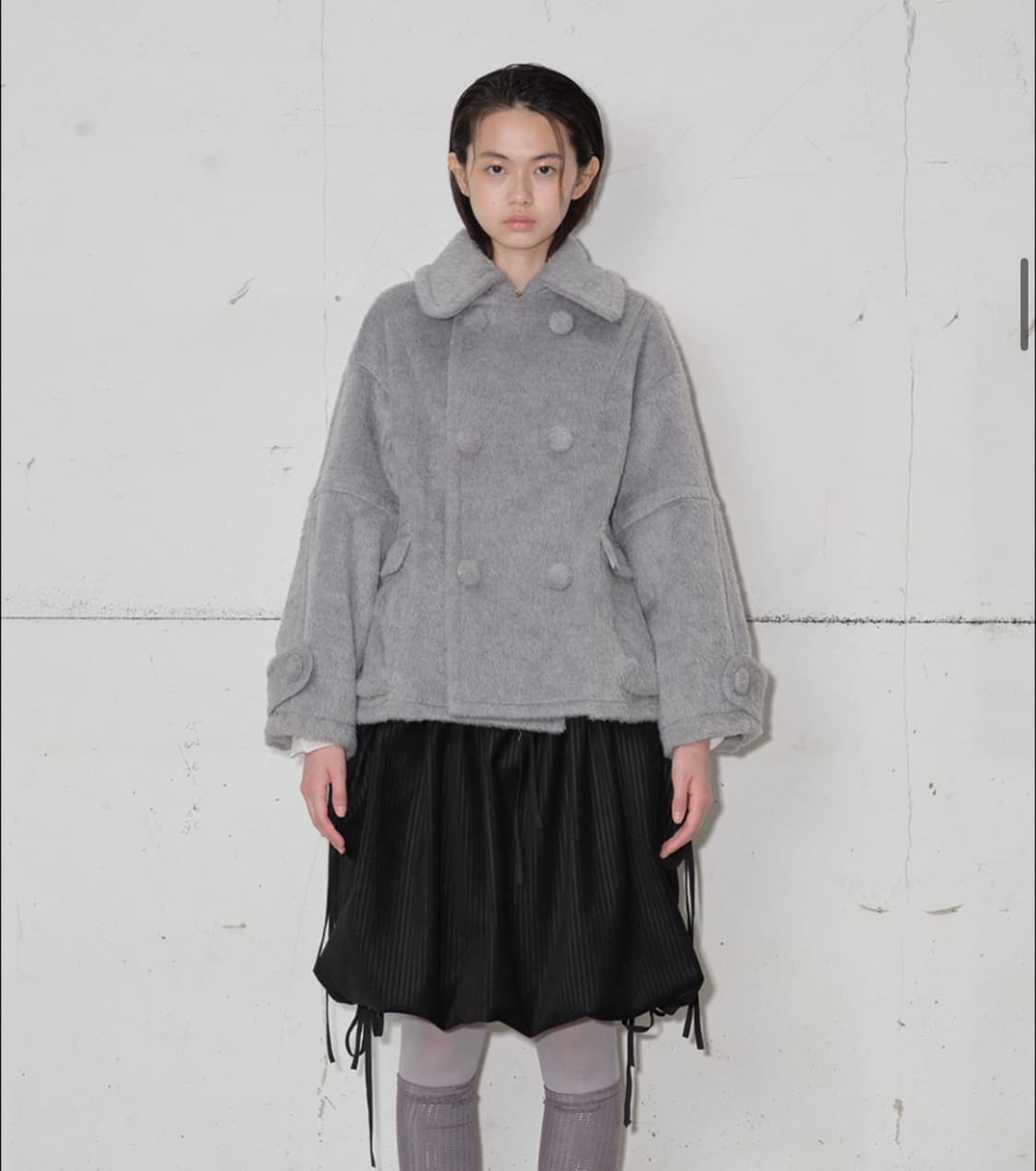 타입서비스 코트Double Breasted Half Coat [Gray] 상품이미지2