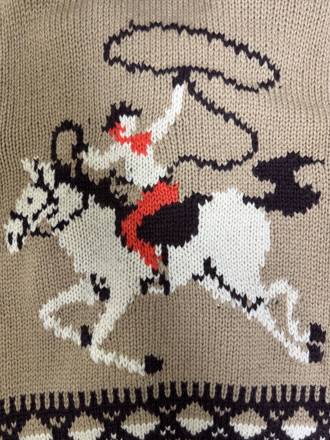 빈티지 코위찬 카우보이 울 집업 스웨터 브라운 M 상품이미지6