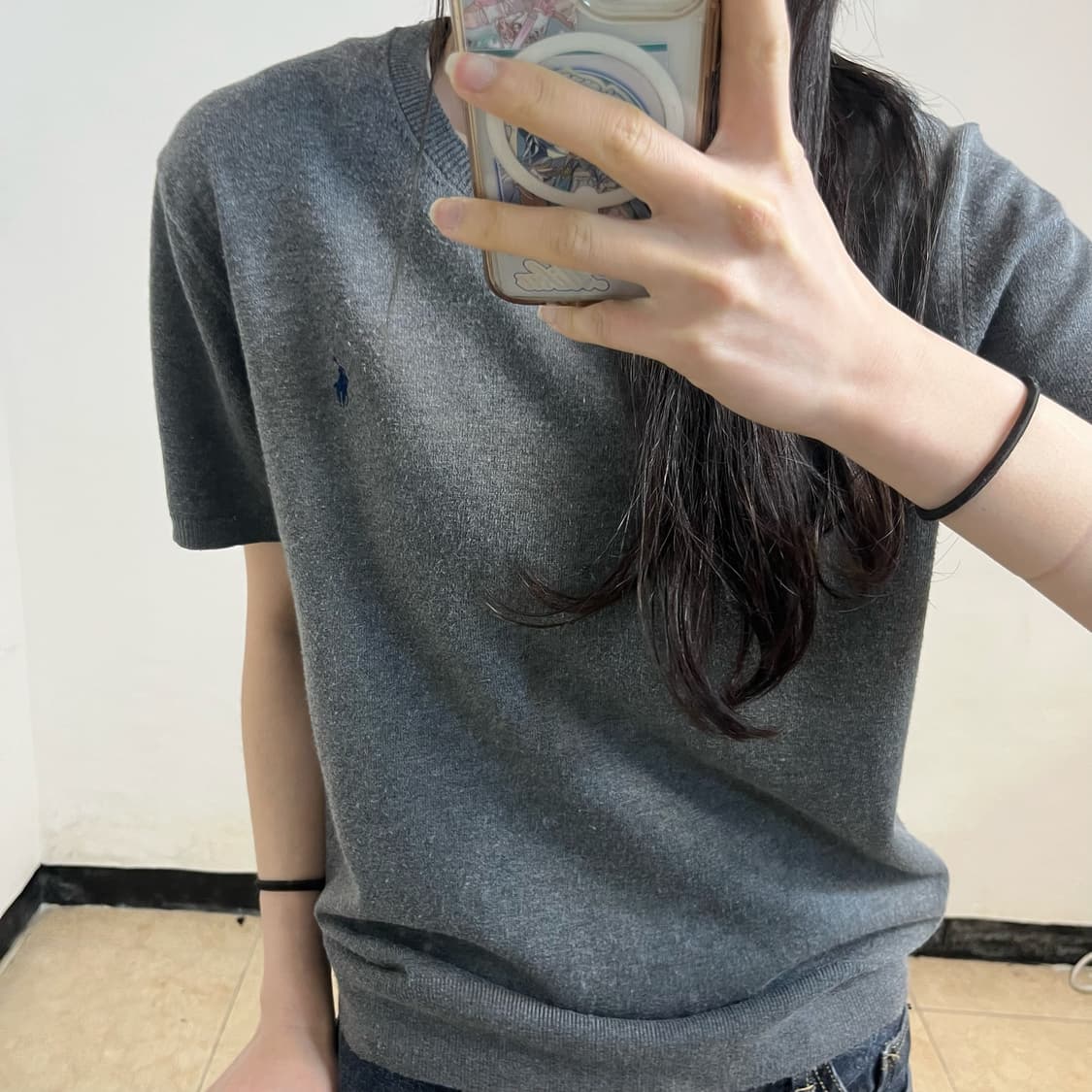 Polo grey knit t-shirt 상품이미지3
