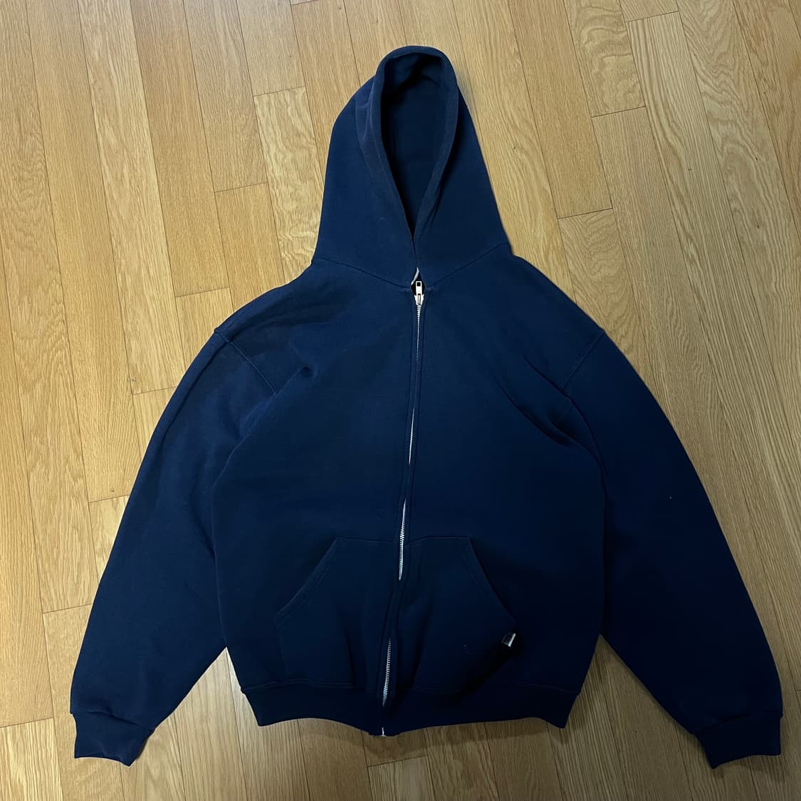 [M] 00s 빈티지 러셀 후드집업 네이비 상품이미지2
