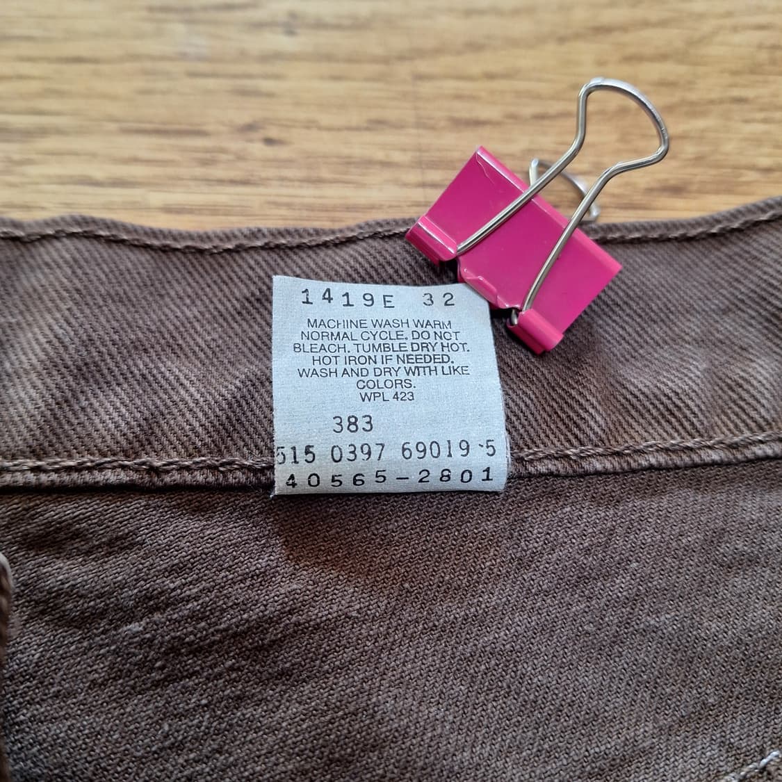 90s 빈티지리바이스 565 오렌지탭 브라운 W31L34 상품이미지6