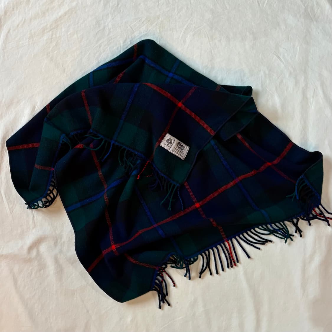 90s 영국 Burkraft 메리노 램스울 타탄체크 머플러 상품이미지7