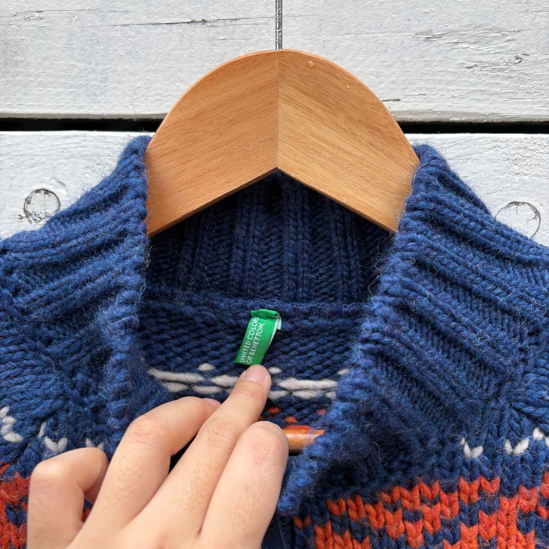 Benetton 베네통 니트 집업 상품이미지5