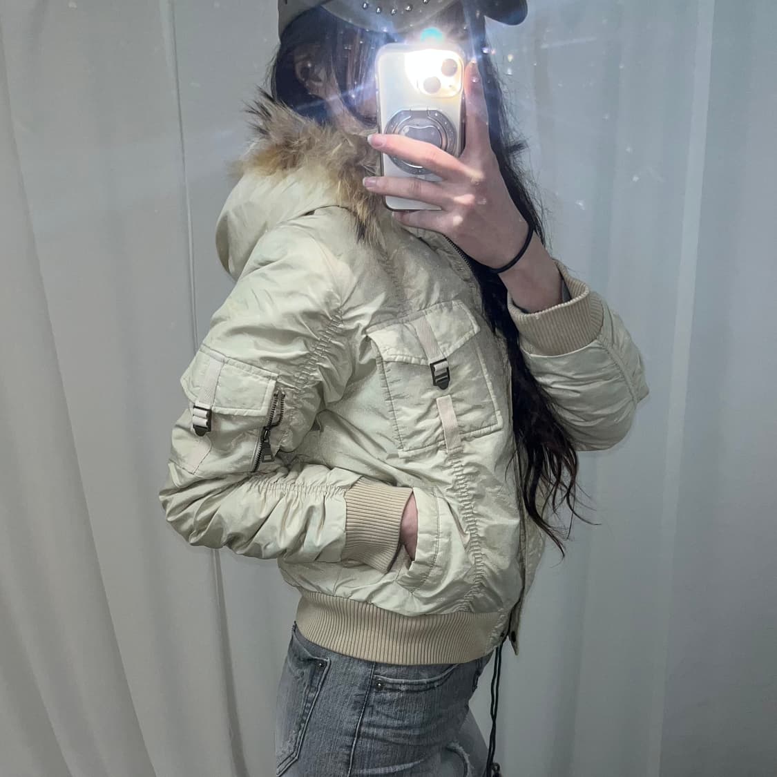 Y2K 울프죠 셔링 패딩 상품이미지3