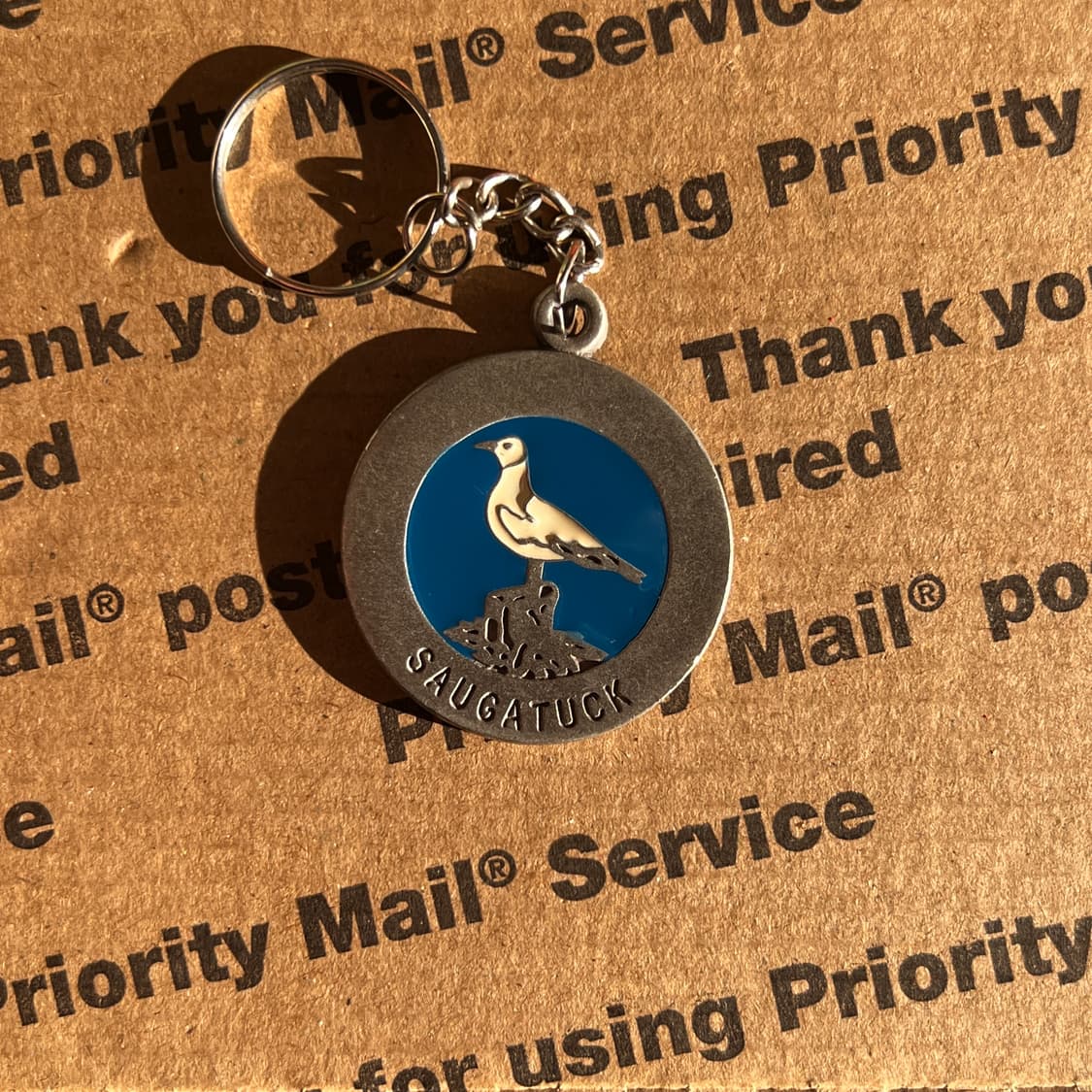 90s vtg Saugatuck Seagull Metal Keyring 상품이미지1