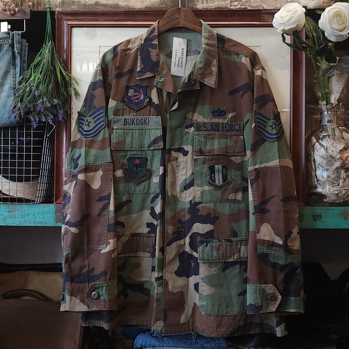 90s 미군 우드랜드 카모셔츠 BDU 라지 레귤러 상품이미지2