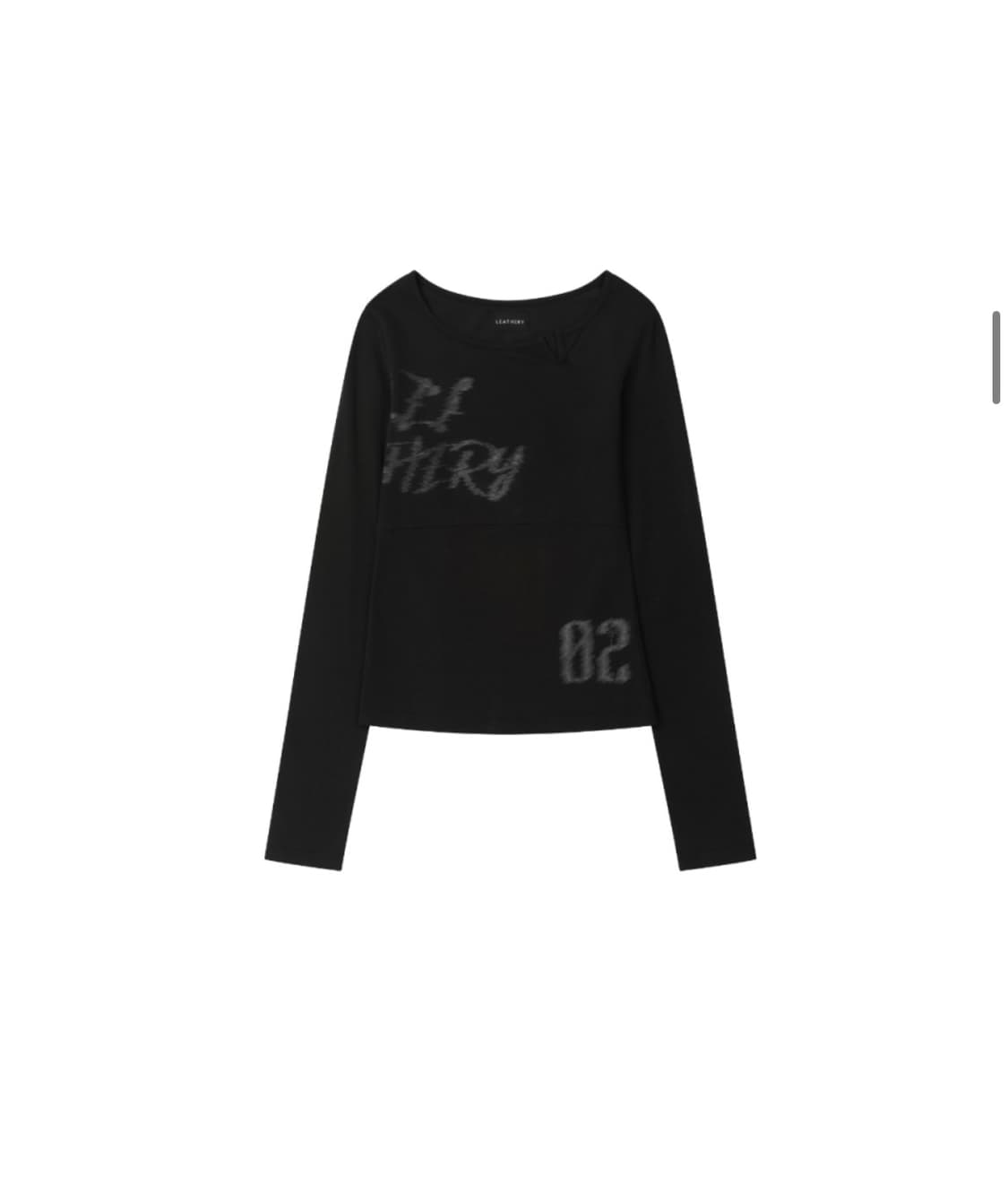 (FREE) 레더리 레터링 슬릿 롱슬리브 [BLACK] 판매 상품이미지9