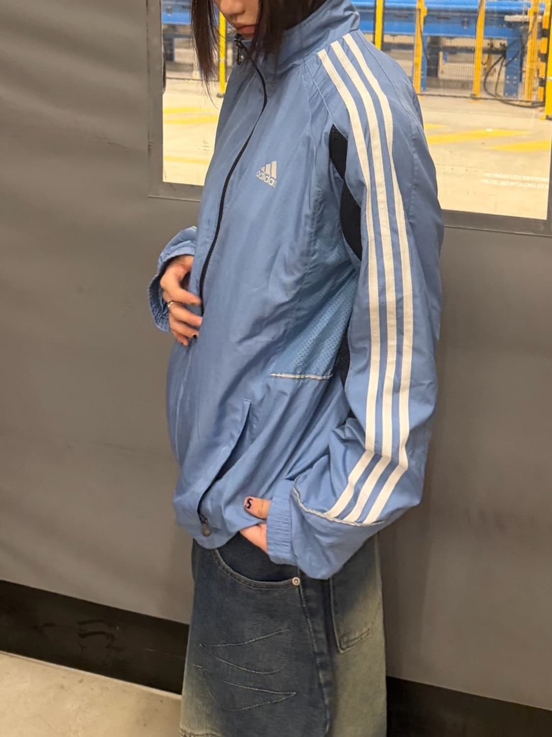 90s ADIDAS 올드스쿨 블루 윈드브레이커 jk 상품이미지3