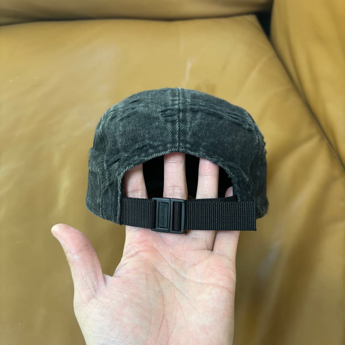 슈프림 캠프캡 모자 박스로고 21SS 프레이드 데님 블랙 상품이미지7