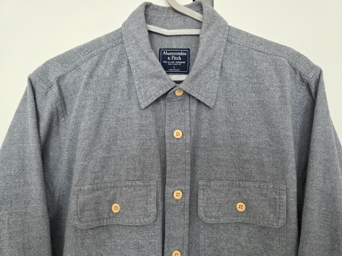 아베크롬비 몰스킨 롱슬리브 워커셔츠자켓 그레이칼라 (L)  상품이미지3