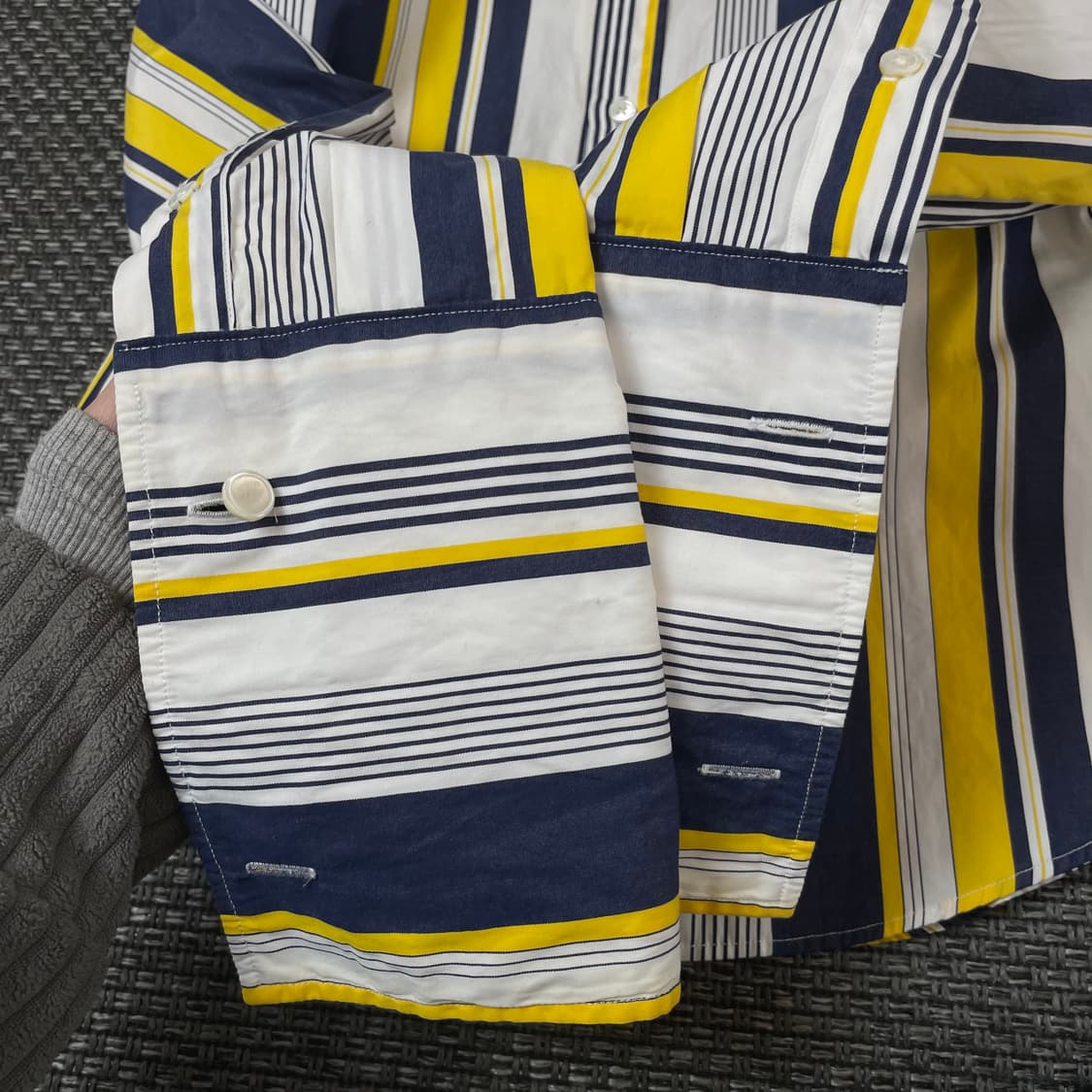 폴로랄프로렌 블루 옐로우 화이트 스트라이프 긴팔 셔츠 스키니핏 2 상품이미지6