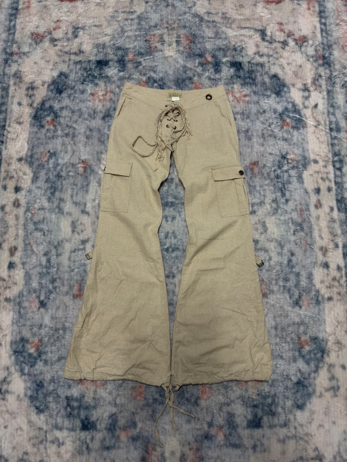 Goa race up boot cut linen cargo pants 상품이미지2