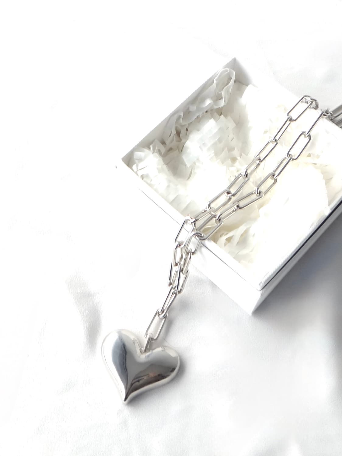 MOUSSY heart chocker necklace / silver 상품이미지1