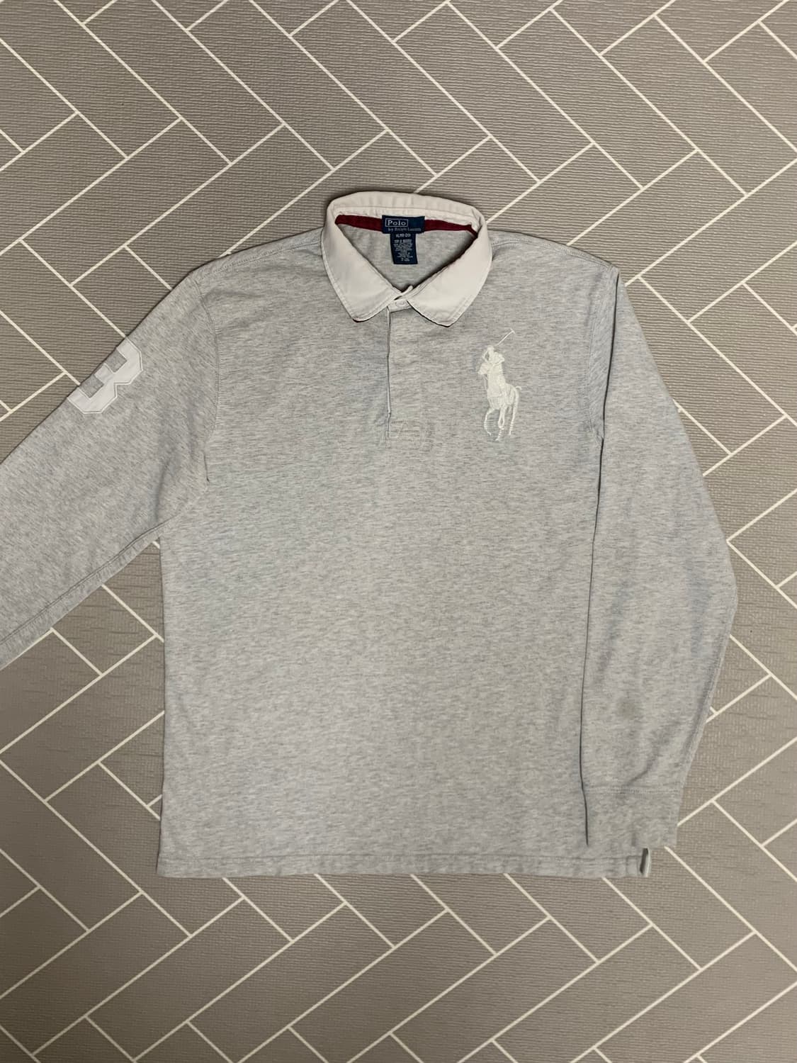 폴로 빅포니 긴팔 럭비티 회색 상품이미지2