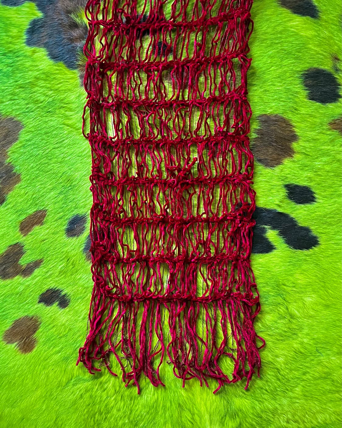 JPN Vintage Velour Mesh Fringe Muffler 상품이미지6