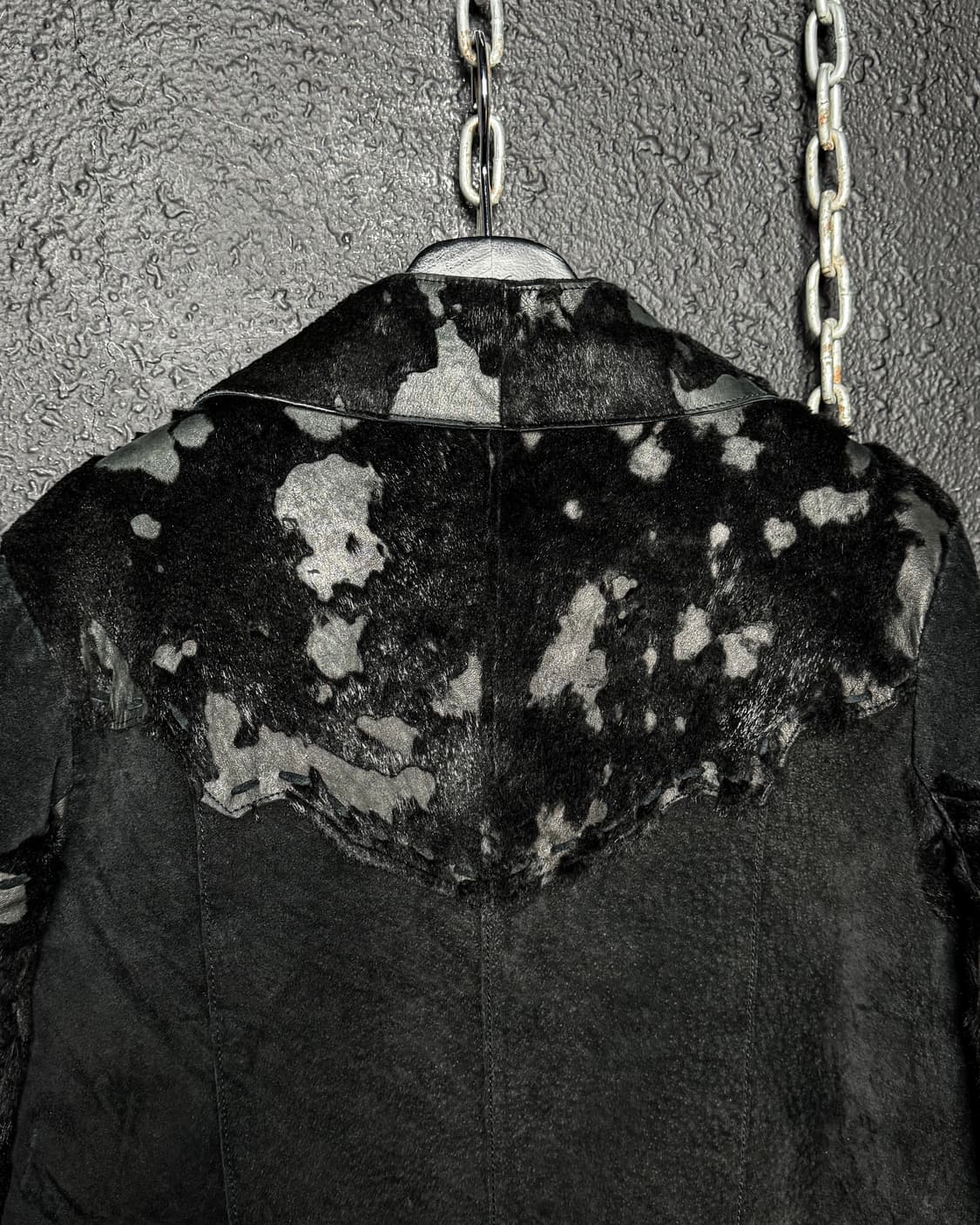 Vintage Pony Hair Panel Leather Jacket   상품이미지10