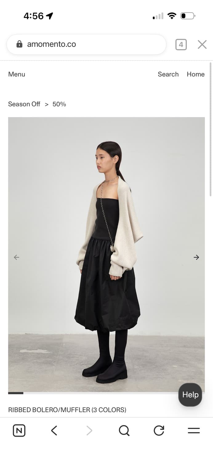 아모멘토 리브드 머플러 화이트 상품이미지1