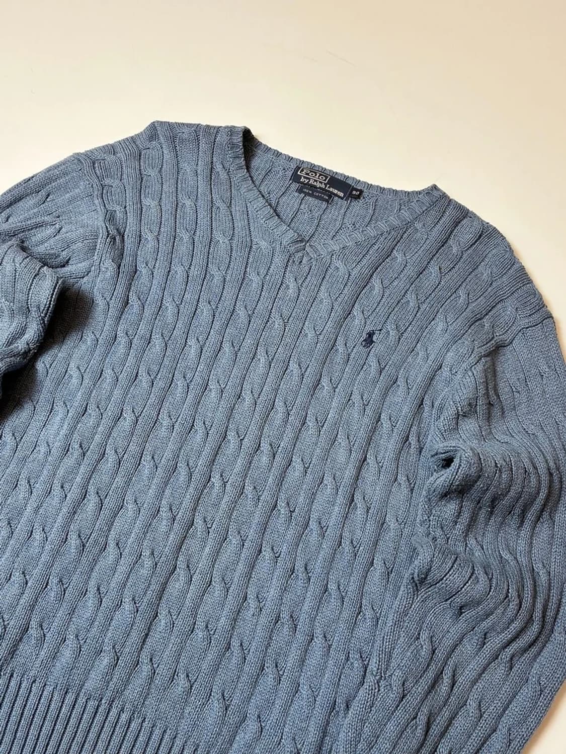 폴로 랄프로렌 90's 코튼 브이넥 꽈배기 니트 PN8631 상품이미지2