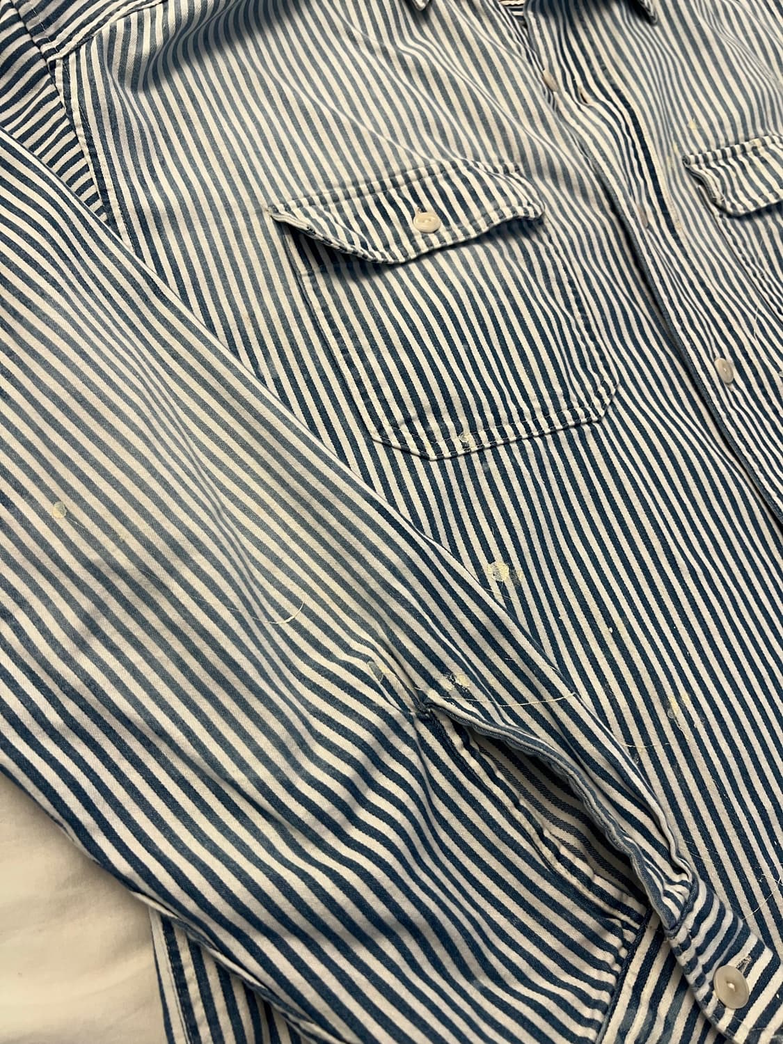 oscitare 빈티지 페이디드 히코리 셔츠 / 라이트 블루 / 1 상품이미지8