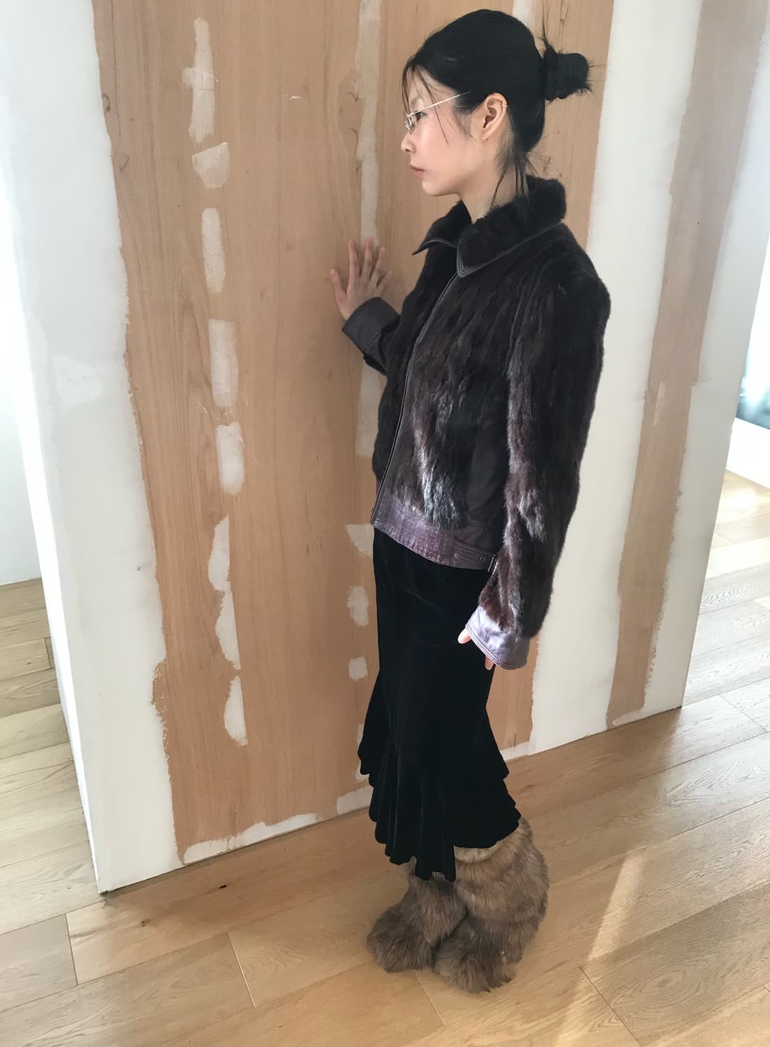 vintage mink fur leather jacket 상품이미지6