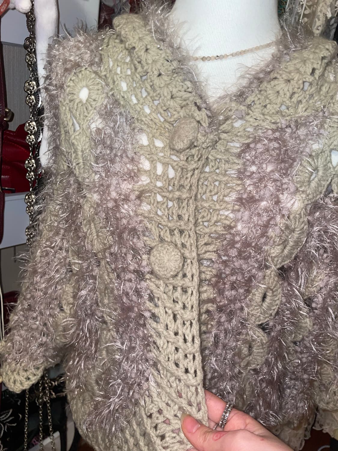 모리 뜨개 후드 가디건 상품이미지5