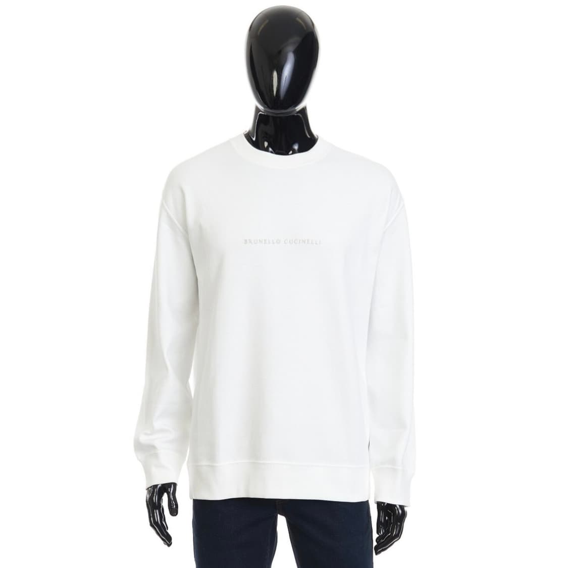 [S+급/2XL] 브루넬로 쿠치넬리 코튼 로고 크루넥 맨투맨 화이트 상품이미지7
