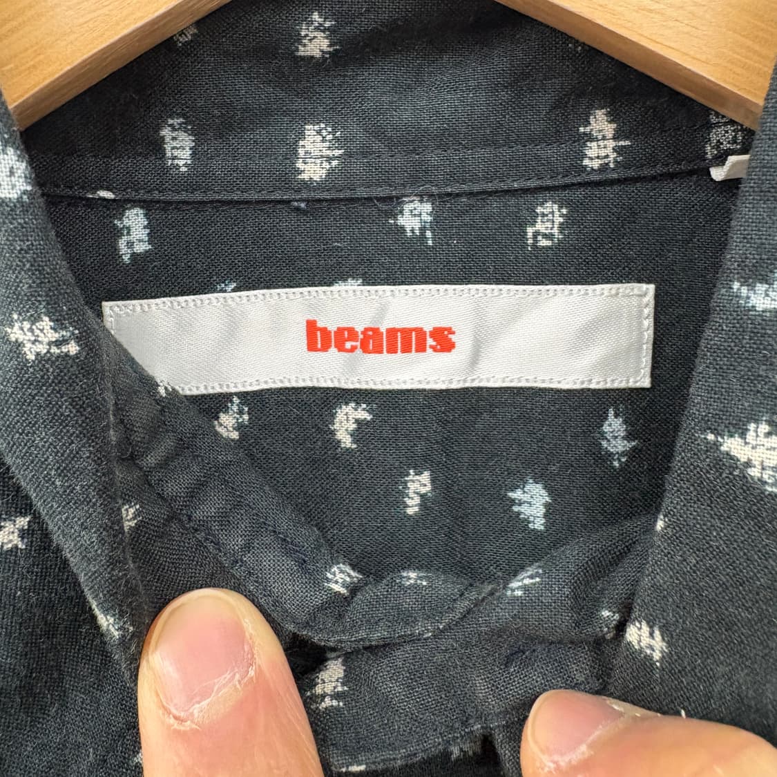 빔즈 빈티지 블랙 패턴 긴팔 셔츠 공용 M 상품이미지4