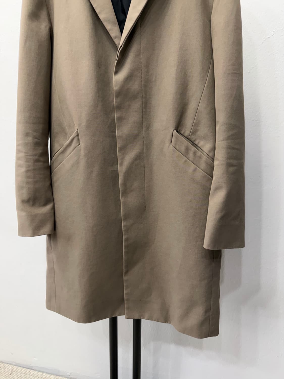 정품) TIME 타임옴므 베이지색 롱자켓 100 상품이미지3