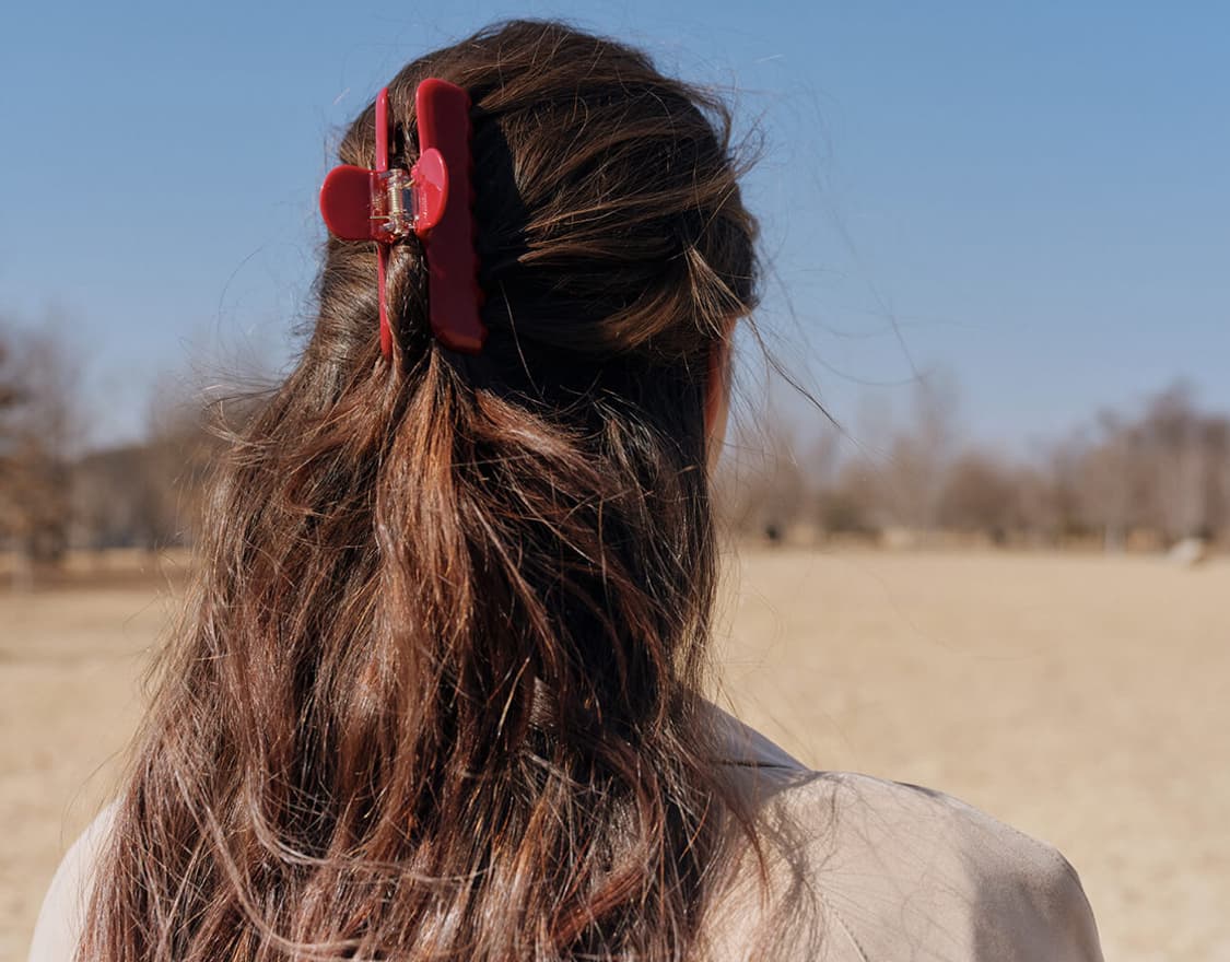 스무드무드 헤어클립 로지레드컬러 (택포) 상품이미지2