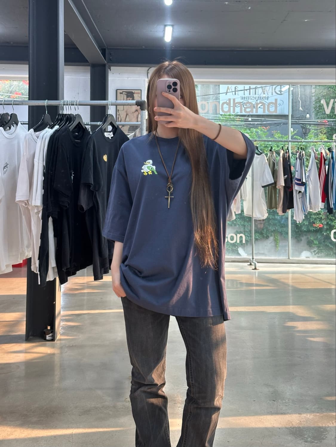 팔라스 25Ss 덕 오프 반팔티 네이비 상품이미지2