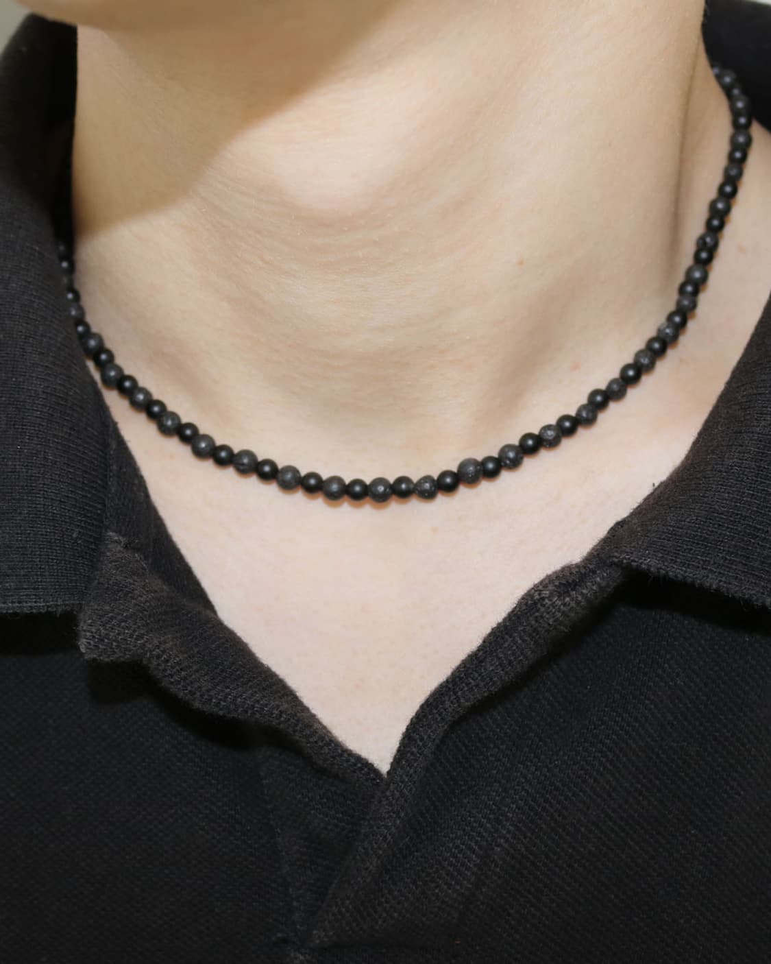 스톤 볼 목걸이 ( 오닉스 x 화산석 ) 상품이미지4