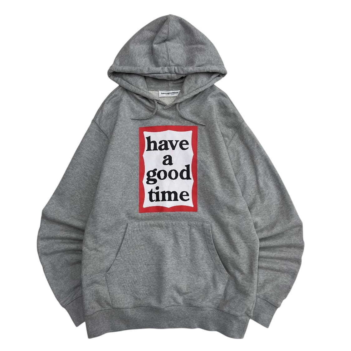 해브어굿타임 센터로고 그레이 후드 M 상품이미지2